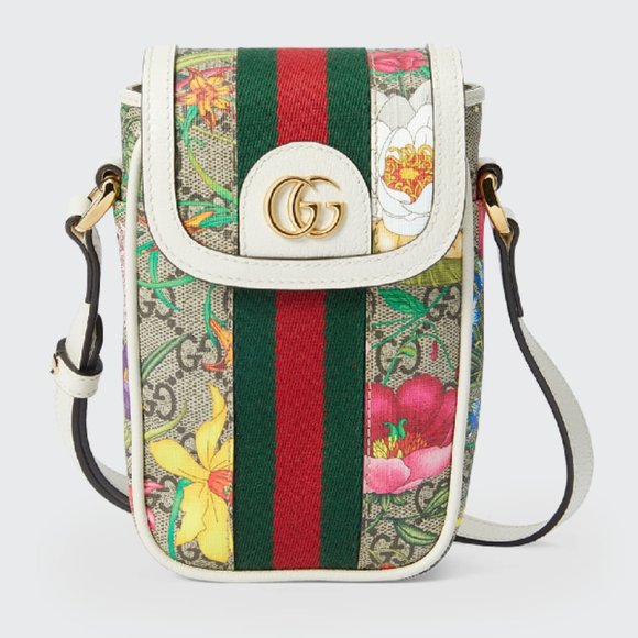 Gucci Ophidia Flora GG Crossbody Shoulder Bag White NEW WITH DUST BAG - Picture 2 of 13